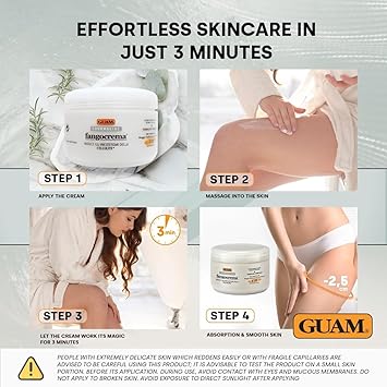 GUAM FIR Seaweed Mud Based Cellulite Cream for Women Reduce Imperfections Boost Circulation FangoCrema Tourmaline Algae Anti Cellulite Treatment 300ml Hot Reshaping Gel Skin Firming Cream - Image 3