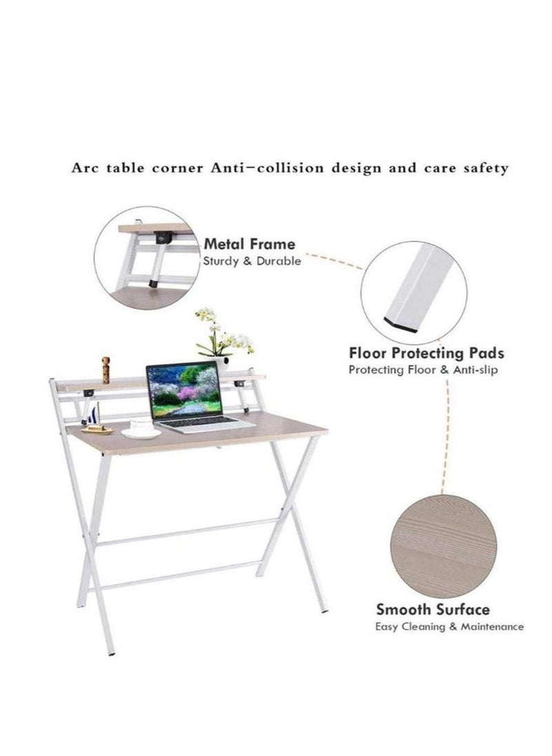 Folding Computer Desk, Multi Purpose Foldable Study Desk Workstation Game Table Home Office Simple Laptop Writing Table No Assembly Required (Beige) - pzsku/Z12108E1E4A1F61CE8FE8Z/45/_/1703314275/e31d908c-9518-43d3-b9d7-1f70bd0a097d