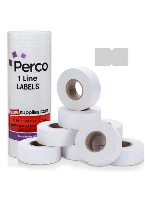 ملصقات Perco 1 Line White 1 كم 8000 ملصقات مسدسات السعر والتاريخ الفارغة لبنادق Perco 1 Line السعر والتاريخ