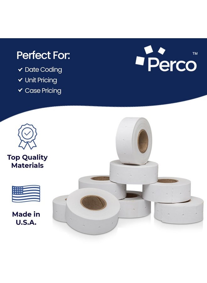 ملصقات Perco 1 Line White 1 كم 8000 ملصقات مسدسات السعر والتاريخ الفارغة لبنادق Perco 1 Line السعر والتاريخ