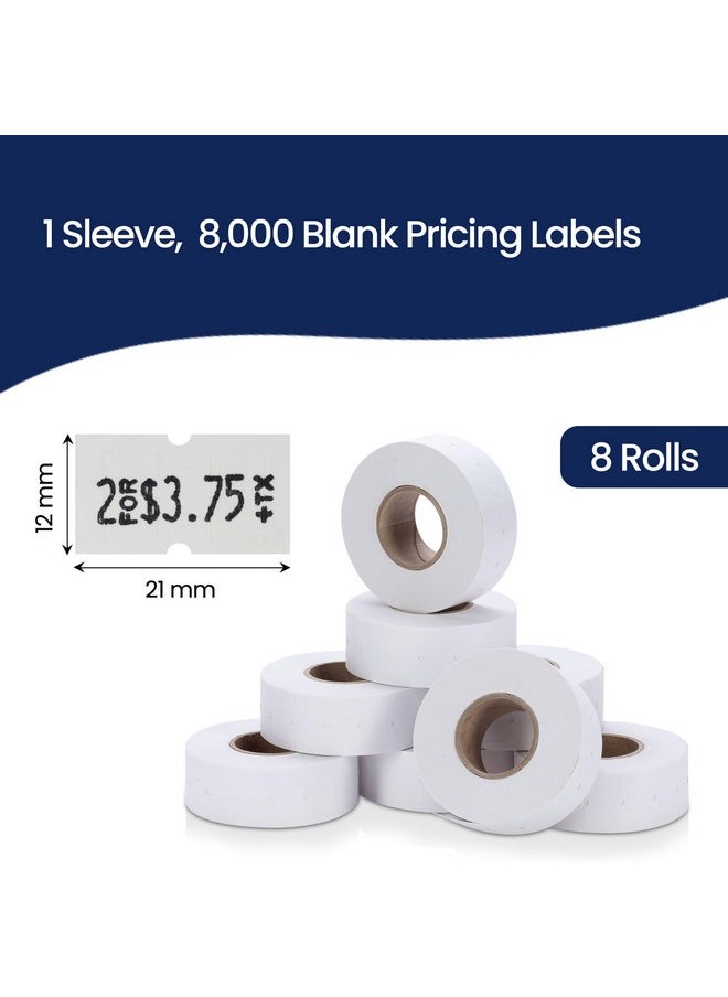 ملصقات Perco 1 Line White 1 كم 8000 ملصقات مسدسات السعر والتاريخ الفارغة لبنادق Perco 1 Line السعر والتاريخ