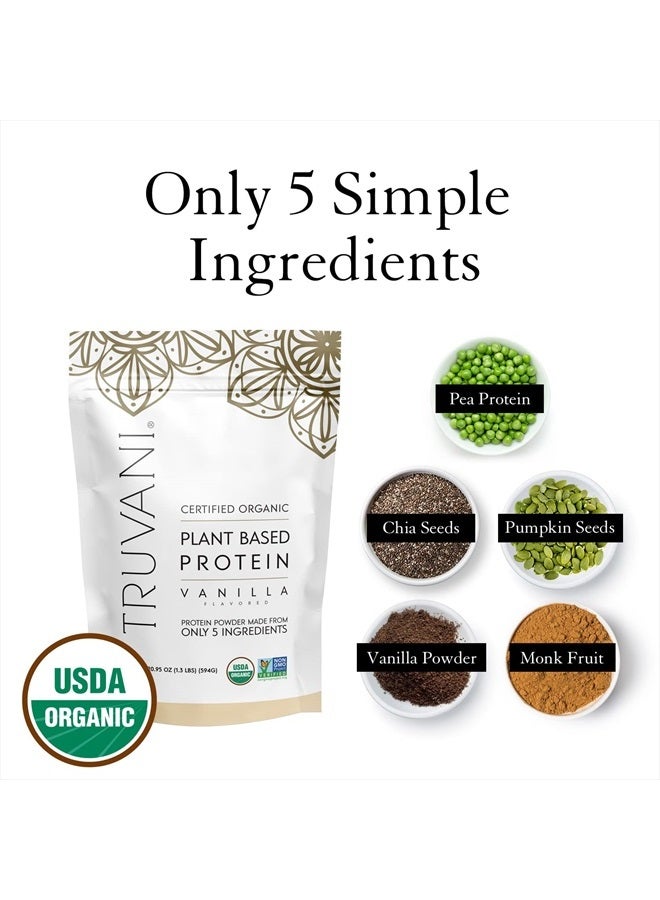 Truvani Vegan Protein Powder | Vanilla | 20g Organic Plant Based Protein | 10 Servings | Pea Protein for Women and Men | Keto | Gluten & Dairy Free | Low Carb | No Added Sugar - Image 3