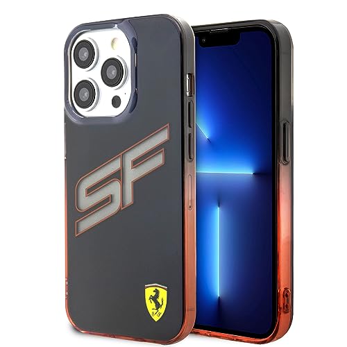 CG MOBILE Ferrari Phone Case [Official Licensed] Transparent Initials & Gradient Case with SF Logo | Protective Case Compatible with iPhone 15 Pro Max (6.7-Inch) 2023 - Black - Image 1