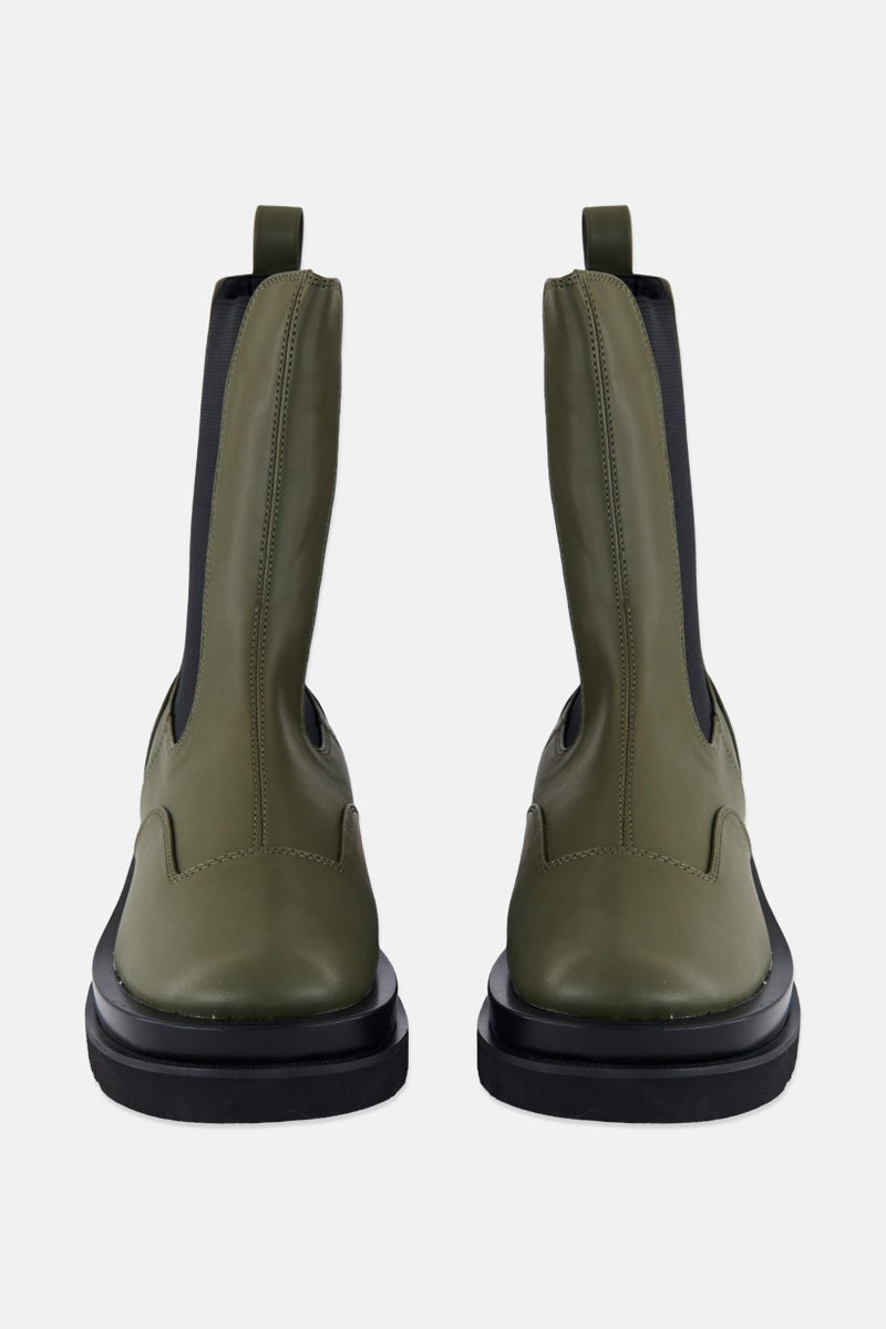 Z Code Z Women Wide Fit Slip On Ankle Boots, Olive - Image 3