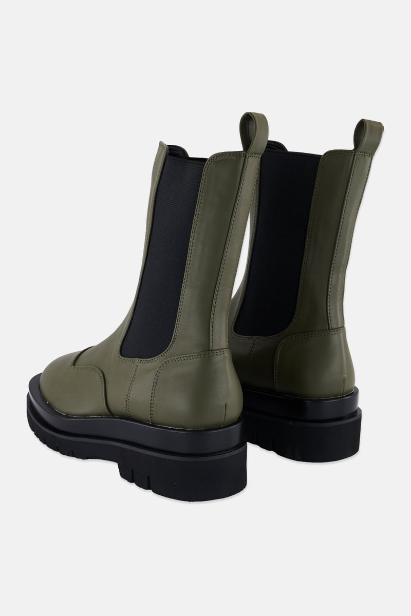 Z Code Z Women Wide Fit Slip On Ankle Boots, Olive - Image 2