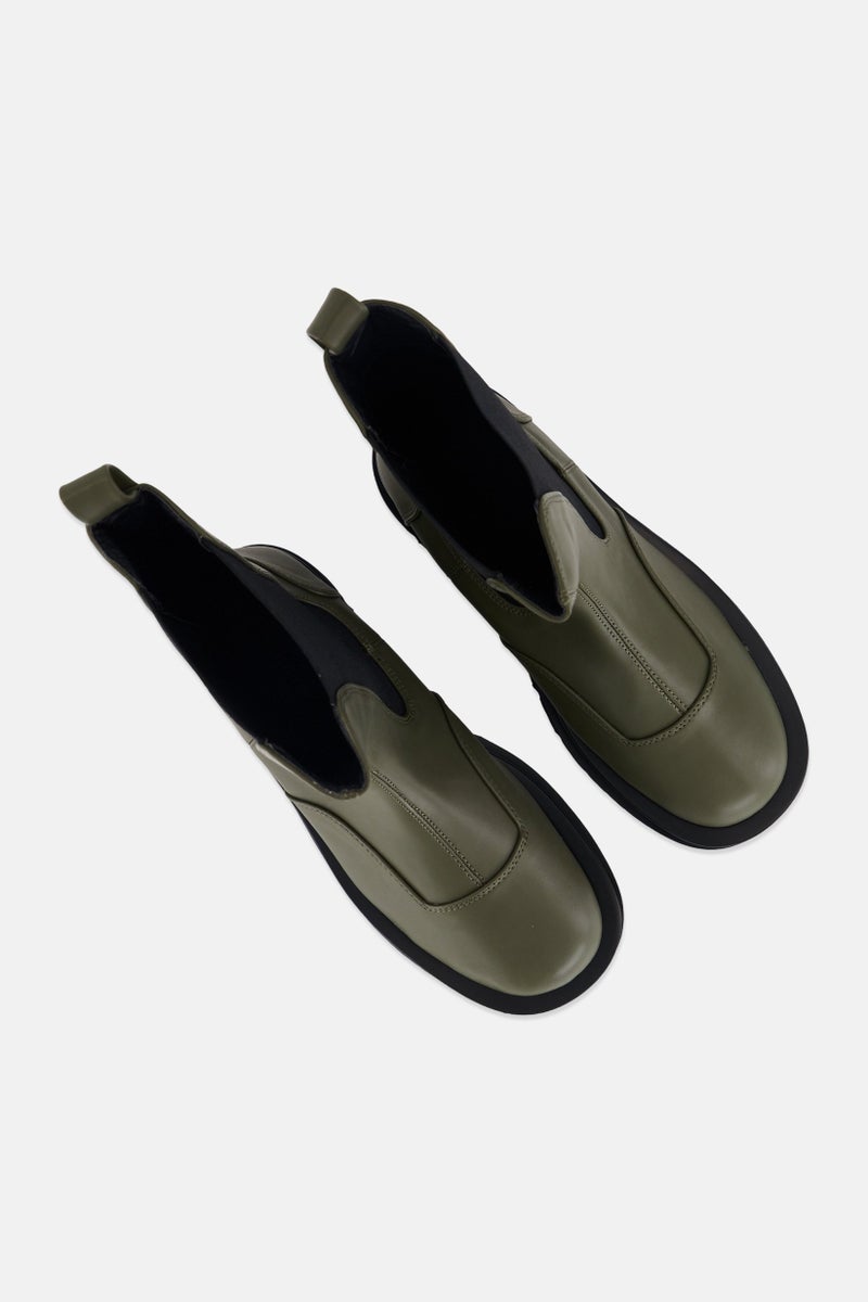 Z Code Z Women Wide Fit Slip On Ankle Boots, Olive - Image 4