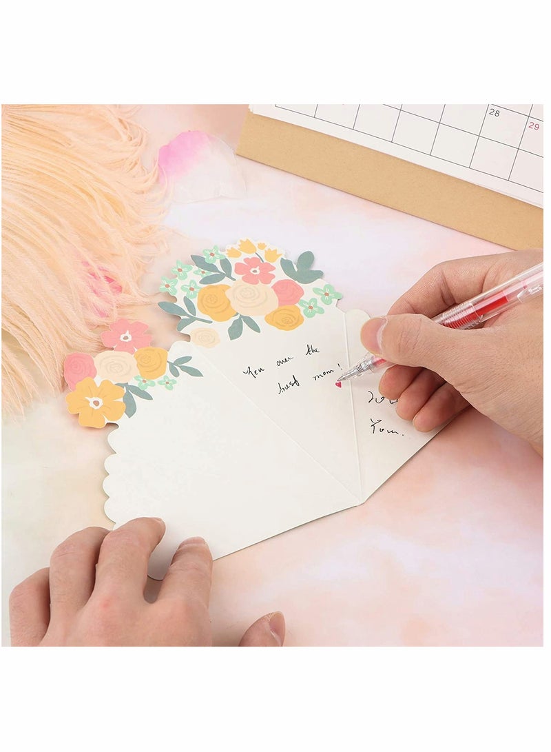 Generic Birthday Cards Assortment, All Occasion Greeting Card Bulk, Handmade Flower Invitation Card, for Kids Adults, Folded Greeting Card, for Wedding, Mothers Day, Graduation, Birthday, 6 Pcs  - Image 5