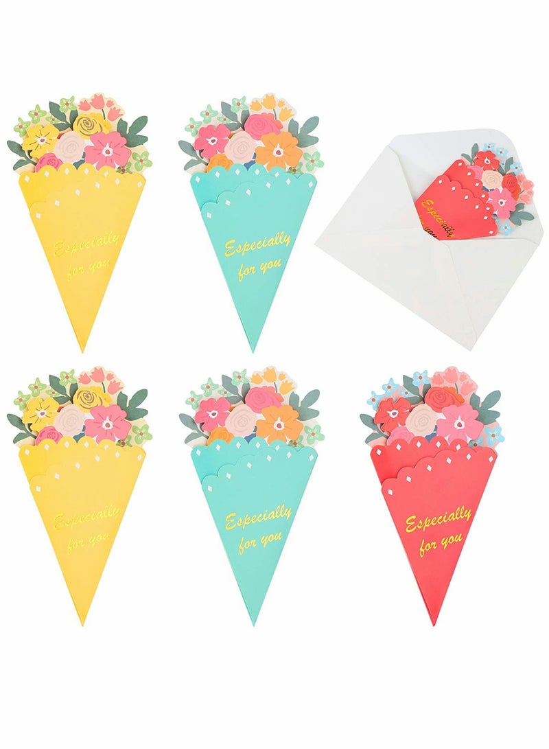 Generic Birthday Cards Assortment, All Occasion Greeting Card Bulk, Handmade Flower Invitation Card, for Kids Adults, Folded Greeting Card, for Wedding, Mothers Day, Graduation, Birthday, 6 Pcs  - Image 1