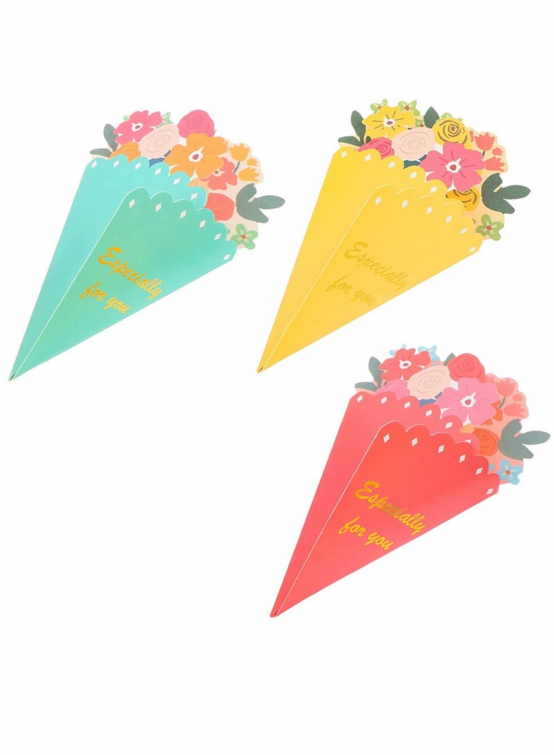 Generic Birthday Cards Assortment, All Occasion Greeting Card Bulk, Handmade Flower Invitation Card, for Kids Adults, Folded Greeting Card, for Wedding, Mothers Day, Graduation, Birthday, 6 Pcs  - Image 2
