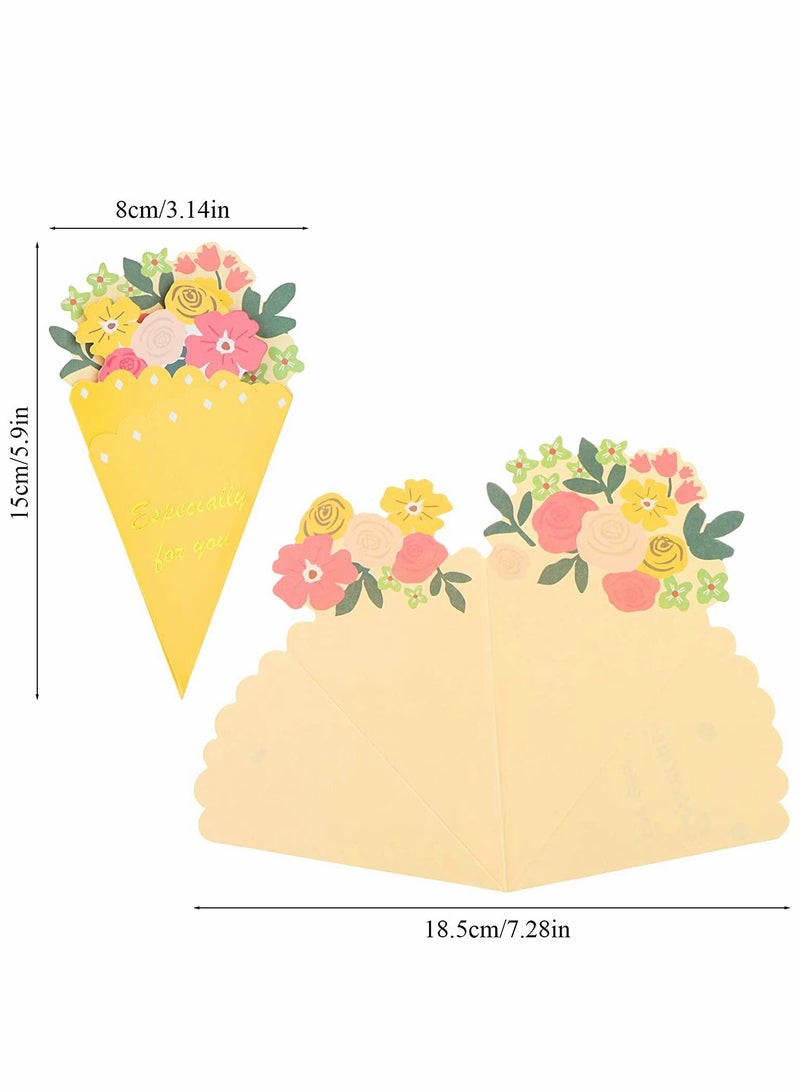 Generic Birthday Cards Assortment, All Occasion Greeting Card Bulk, Handmade Flower Invitation Card, for Kids Adults, Folded Greeting Card, for Wedding, Mothers Day, Graduation, Birthday, 6 Pcs  - Image 3