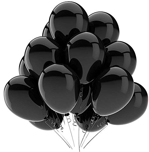KBZVNAF Black Balloons Latex Party Balloons - 50 Pack 12 inch Helium Matte Black Balloons for Wedding Graduation Baby Shower Birthday Party Decorations - Image 1