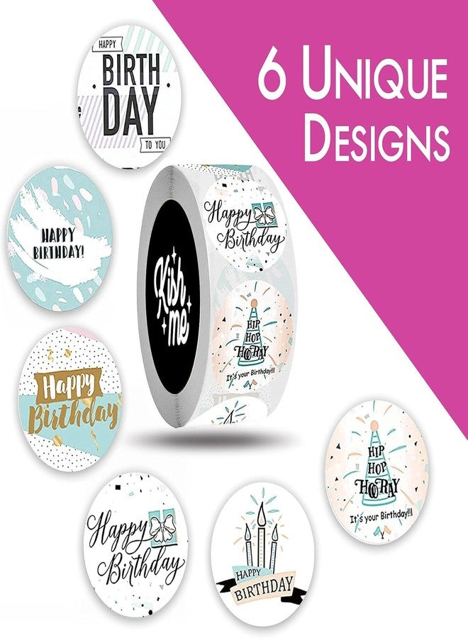 Slipps 500 PCS Happy Birthday Label, Stickers for Gift Wrapping | 6 Styles | Waterproof, Perforated, Gloss, Round, Self-Adhesive for Bday Decoration Envelope Gift Package or Bag - Image 5