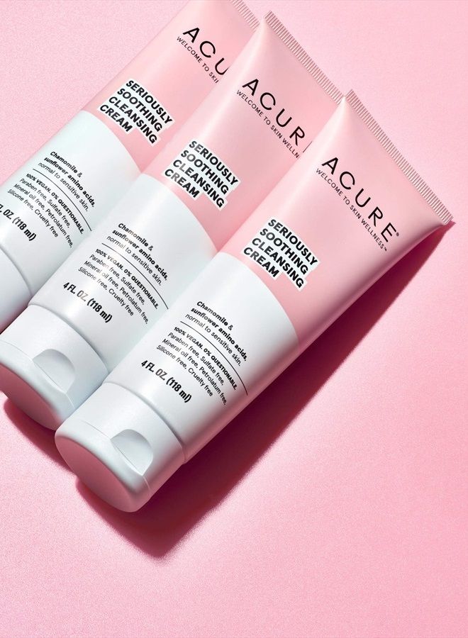 Acure كريم تنظيف مهدئ للغاية من أكيور | 100% نباتي | للبشرة الجافة إلى الحساسة | مستخلص الفاوانيا والبابونج - يهدئ ويرطب وينظف | 4 أونصة سائلة - Image 3