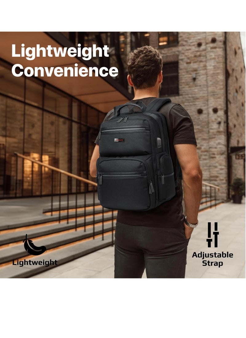 PROMATE - Promate 15.6-Inch Laptop Bag, High-Capacity 34 Liter, Multi-Functional Lightweight Backpack with USB Port,  Durable Finish, Back Straps, Secure Zippers, Large Compartments, and Water Resistance - Image 1