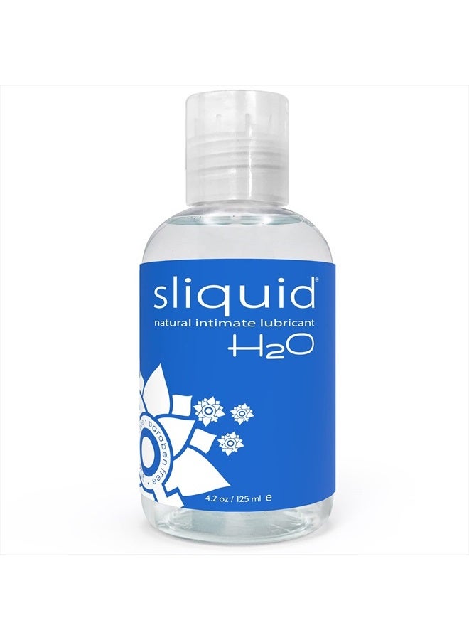 Sliquid H2O Water Based Lube Lubricant Glycerin Free, 4.2 Oz - Clear, Unscented - Image 1