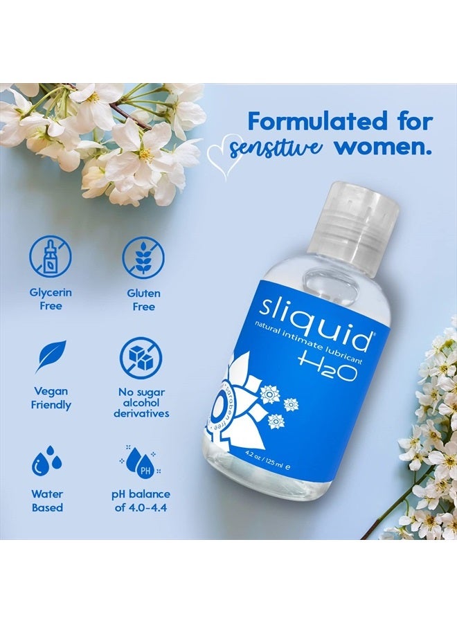Sliquid H2O Water Based Lube Lubricant Glycerin Free, 4.2 Oz - Clear, Unscented - Image 3