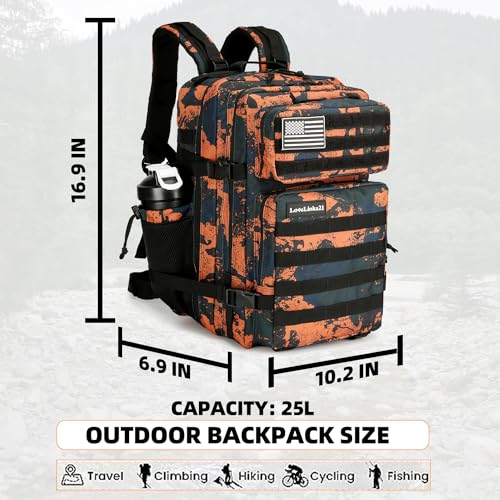 Lovelinks21 25L Tactical Backpack for Men Women Military Backpack Army Assault Pack Molle Backpack Small Bug Out Bag Travel Rucksack Daypack (Mars Camo) - Image 2