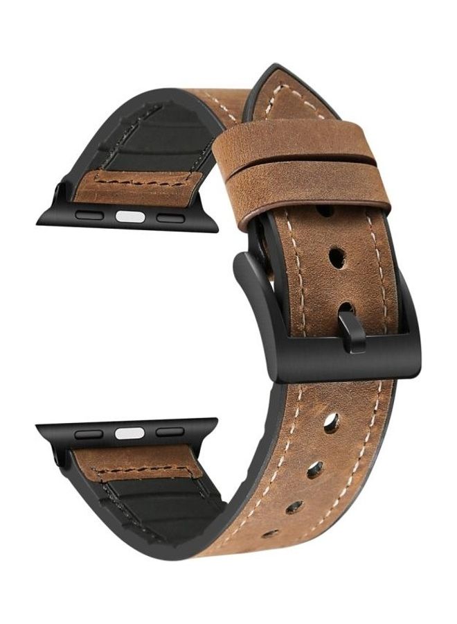 NIBEMINENT Replacement Watch Band for Apple Series 7 45mm/6 & SE 5 4 44mm/3 2 1 42mm Brown  - Image 5