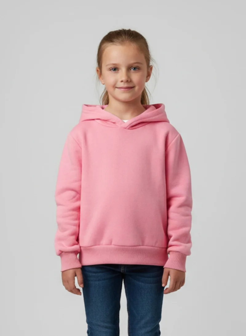 بيبي كلو هودي شتوي كلاسيكي وردي للبنات من الفليس