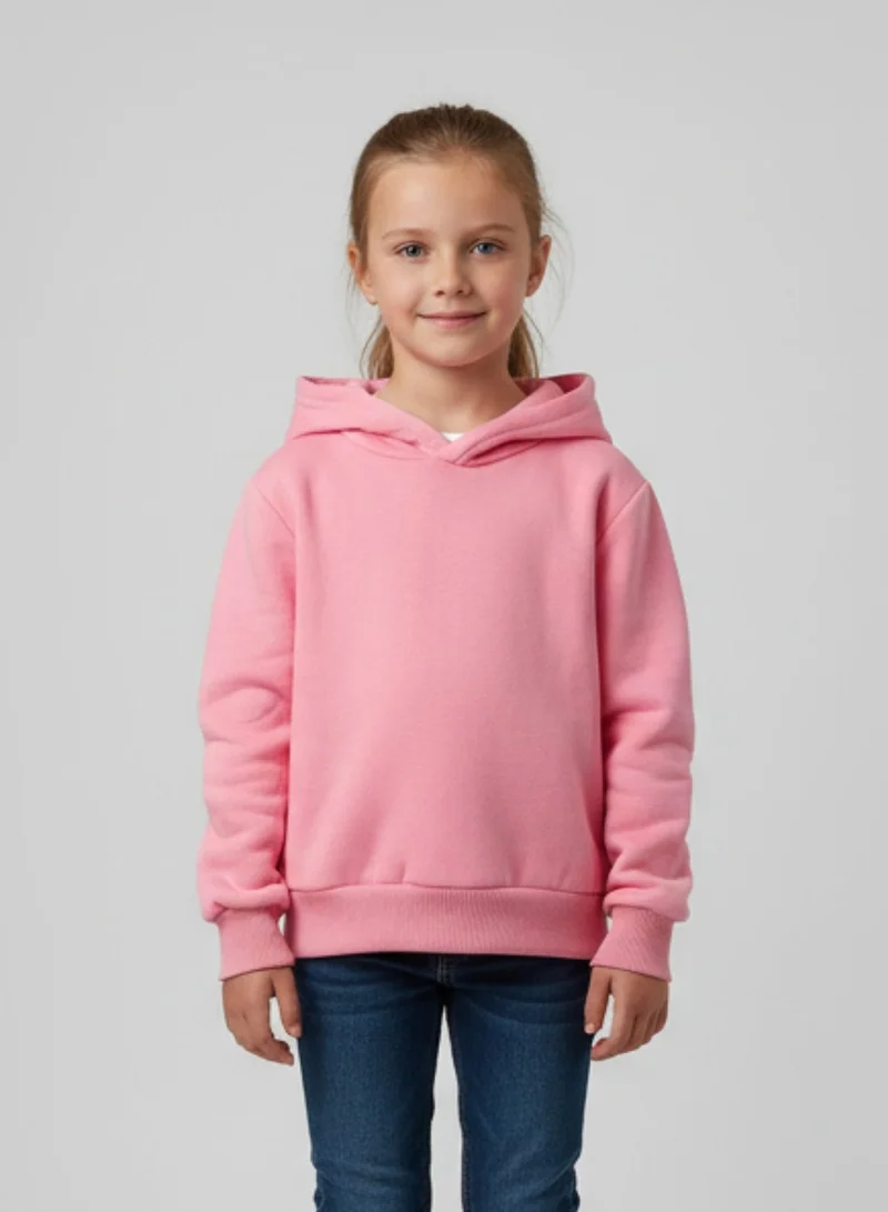 بيبي كلو هودي شتوي كلاسيكي وردي للبنات من الفليس