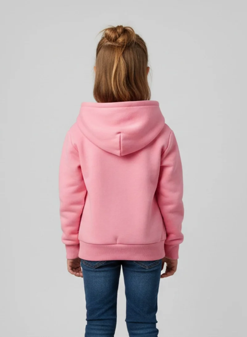 بيبي كلو هودي شتوي كلاسيكي وردي للبنات من الفليس