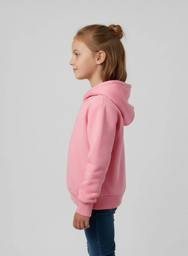 babyqlo Girls Pink Classic Winter Fleece Hoodie