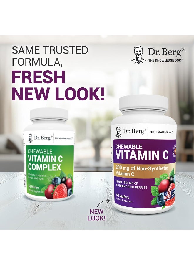 Dr. Berg Nutritional Chewable Vitamin C Complex - Made with Organic, Non-GMO Berries - 60 Delicious Wafers - Image 2