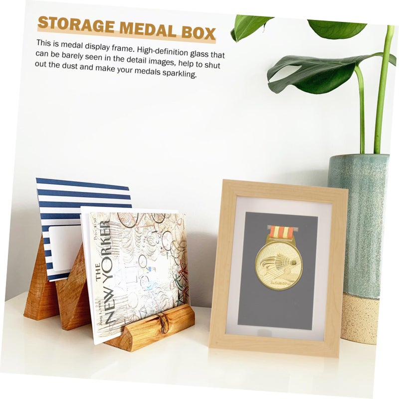 صندوق عرض ميدالية البلوط لعدائي الماراثون ميداليات السباق إنجازات إطار الظل - Image 3