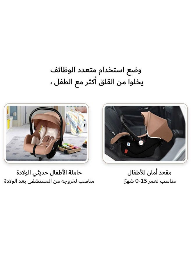 هيبوبي مقعد أمان لسيارة الأطفال حديثي الولادة لسيارة سلة الأطفال للنوم مع كرسي هزاز سلة يد محمول  - Image 5