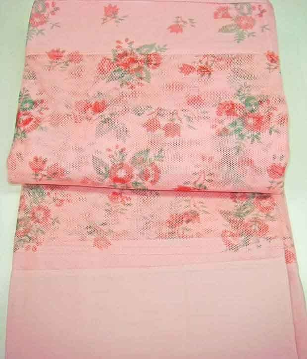 Ans Mosquito Net for Bed Floral with Cotton Border Free Air Flow (Pink, 6.5 x 8 ft Large Size Bed) - Image 4