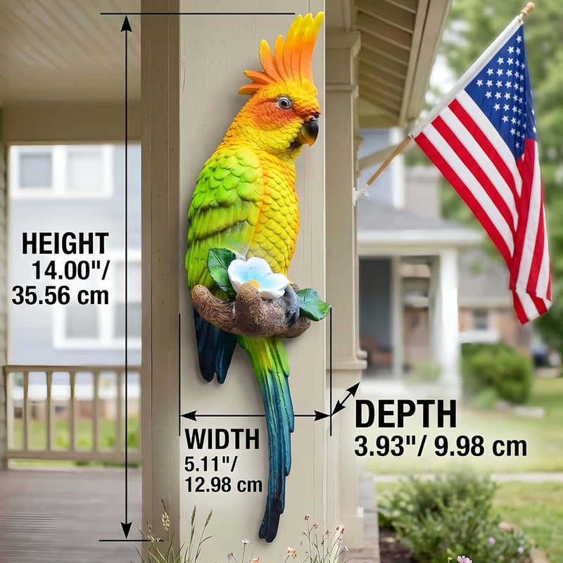 Euiroet Tropical Real Hanging Parrot Decor,Resin Bird Figurines,Bird Statues,Home Ornament Decor for Tiki Bar,Perfect for Yard Ornaments,Tree Decorations Outdoor,Patio,Lawn,Tree Trunk, Porch - Image 3