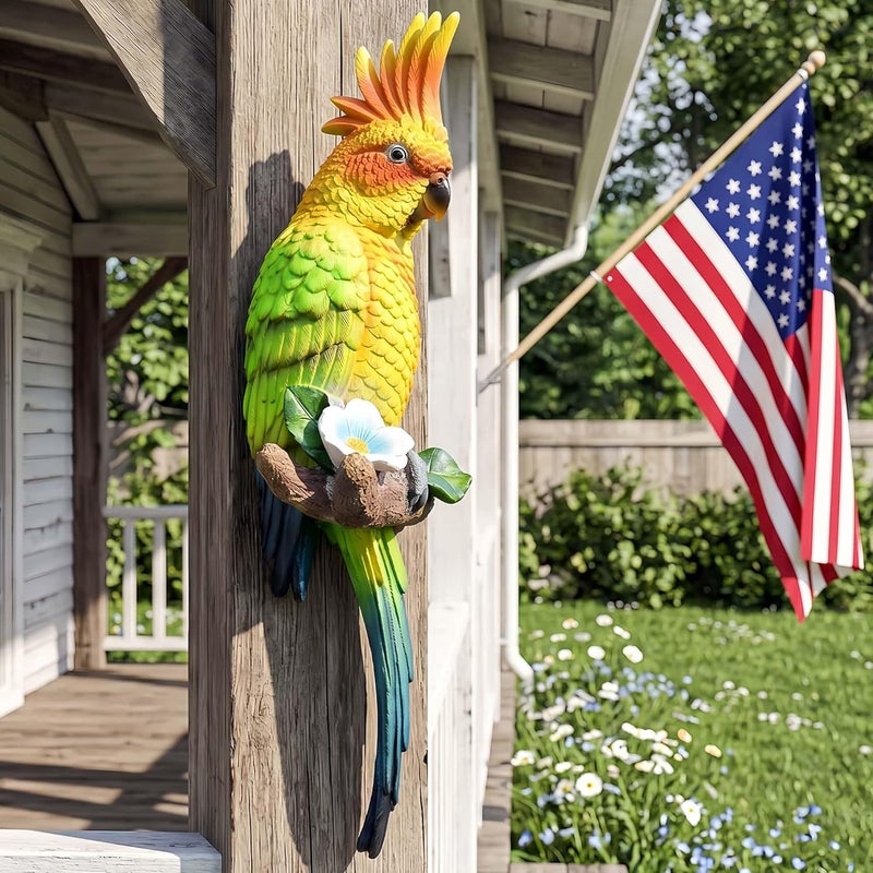 Euiroet Tropical Real Hanging Parrot Decor,Resin Bird Figurines,Bird Statues,Home Ornament Decor for Tiki Bar,Perfect for Yard Ornaments,Tree Decorations Outdoor,Patio,Lawn,Tree Trunk, Porch - Image 5
