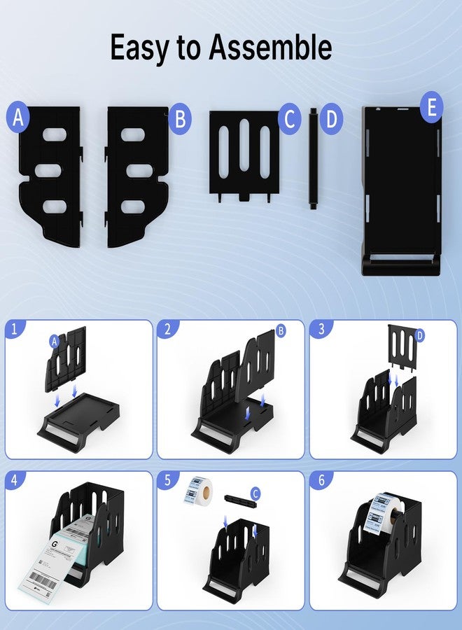 Rongta Label Holder for Rolls and Fan-Fold Labels, Thermal Sticker Roll Holder for Desktop Thermal Printer, Black - Image 3