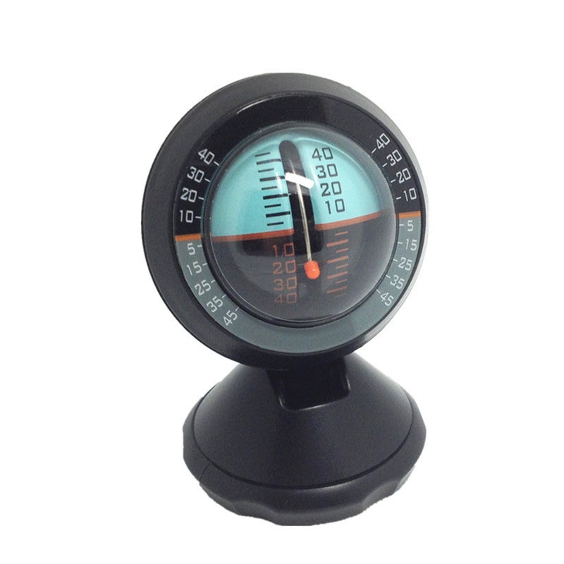2pcs Car Inclinometer Tilt Gauge Indicator Gradient Angle Slope Level Meter Vehicle Inclinometer Level Measure Tool (Black) - Image 1