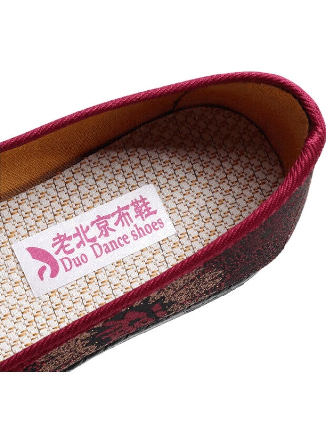 Weizhi Old Beijing Cloth Shoes, Women'S Flats, Elderly Shoes, Soft-Soled Mom Shoes, Embroidered Chinese-Style Slip-Ons, Wz1031, Size 37 - Image 2