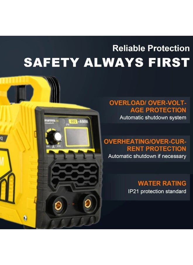 TriThardware Stick Welder 220V LED Display Digital Inverter IGBT Welding Machine，MMA dc Inverter Welder with Digital Display Portable Welding Machine-Yellow  - Image 4