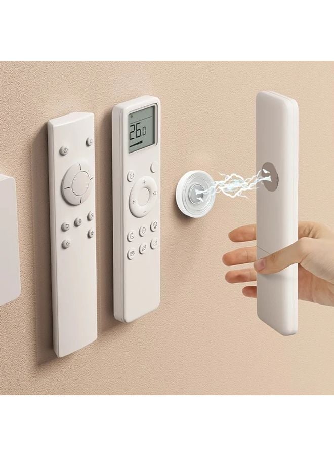 عبوتان من حامل جهاز التحكم عن بعد المغناطيسي الأبيض - تركيب حائطي بمغناطيس قوي وسهل التركيب - Image 2