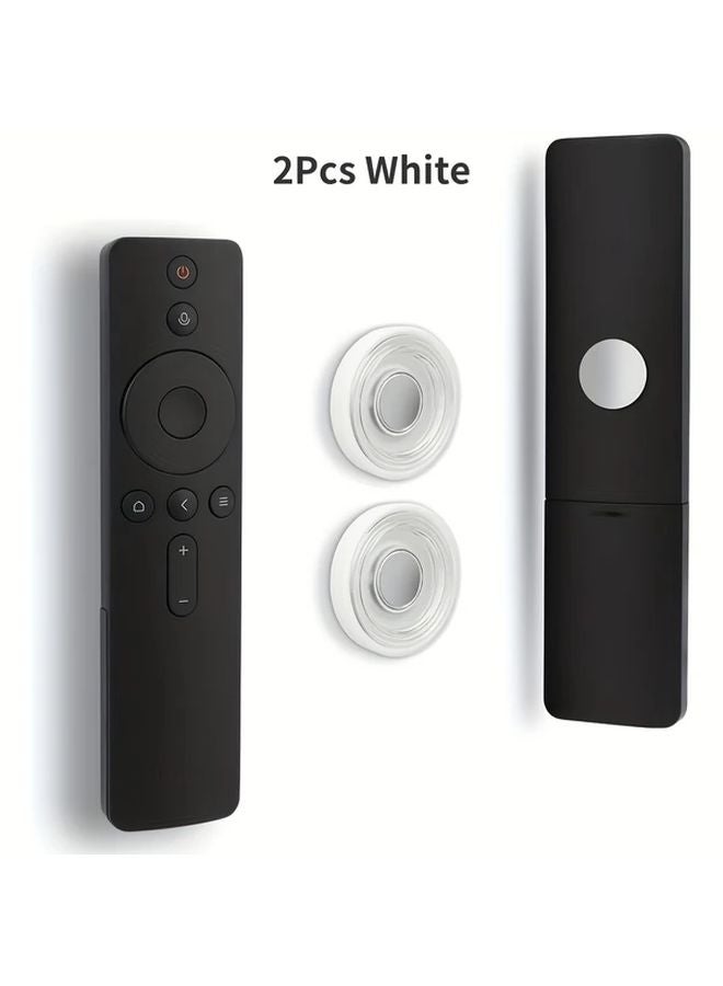 عبوتان من حامل جهاز التحكم عن بعد المغناطيسي الأبيض - تركيب حائطي بمغناطيس قوي وسهل التركيب - Image 1