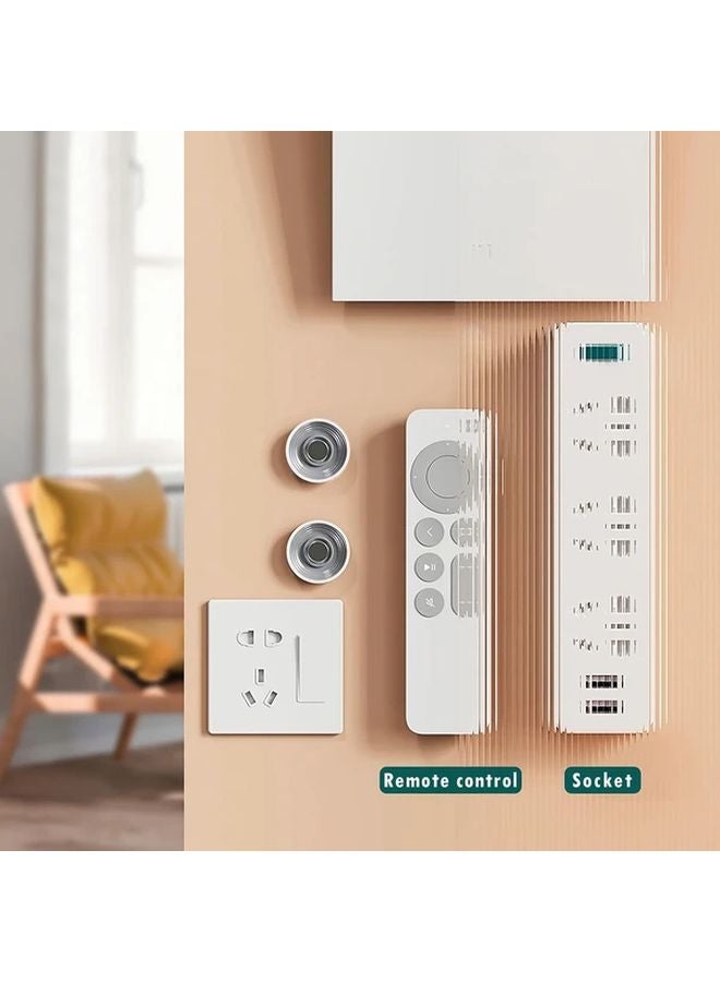 عبوتان من حامل جهاز التحكم عن بعد المغناطيسي الأبيض - تركيب حائطي بمغناطيس قوي وسهل التركيب - Image 4