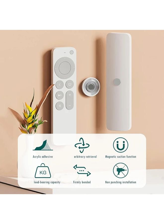 عبوتان من حامل جهاز التحكم عن بعد المغناطيسي الأبيض - تركيب حائطي بمغناطيس قوي وسهل التركيب - Image 5