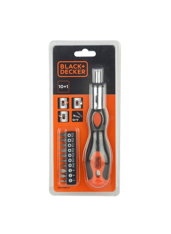 BLACK+DECKER BLACK+DECKER Phillips BDHT68127 Steel Multi-Bit Ratcheting SD - SL3SL5SL6Ph0Ph12xPh2PZ1PZ2PZ3 (24 cm) Set of 10 Pieces  - Image 1
