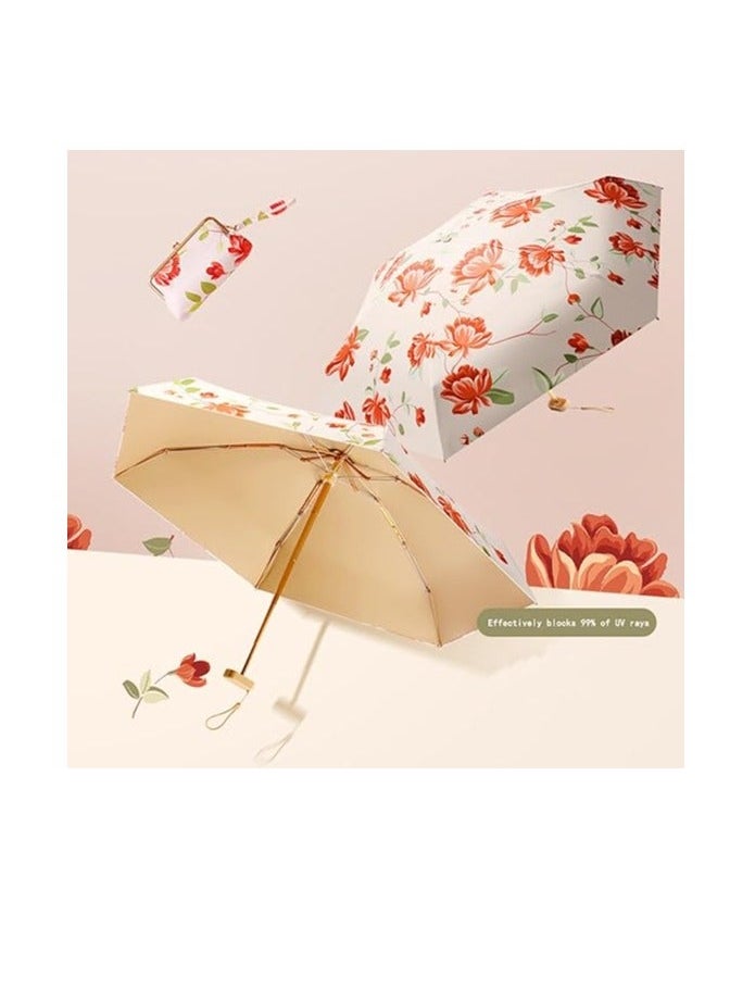 Y&D - Folding Travel Umbrellas, Sun Lightweight Umbrella Lady's Parasol Sunblock UV Protection UPF 50+ Compact Size, Small Mini Light Design Perfect for Outdoor and Rain - Image 1