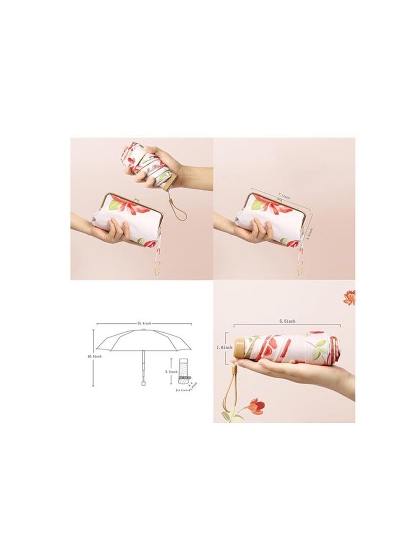 Y&D - Folding Travel Umbrellas, Sun Lightweight Umbrella Lady's Parasol Sunblock UV Protection UPF 50+ Compact Size, Small Mini Light Design Perfect for Outdoor and Rain - Image 1