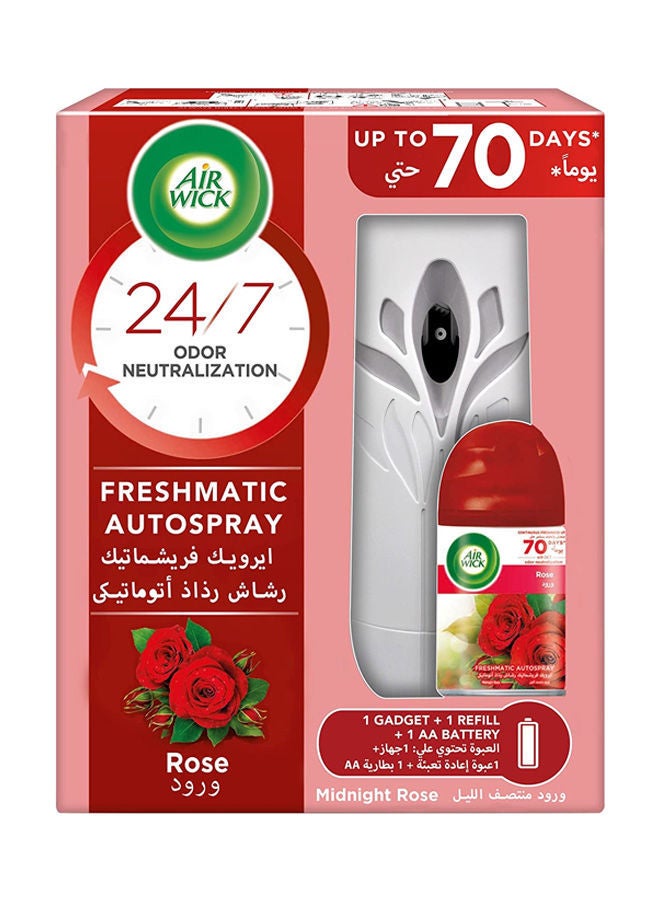 Air Wick Air Freshener Freshmatic Auto Spray Gadget with Refill - Rose Fragrance 250ml Pack of 2 - Image 1