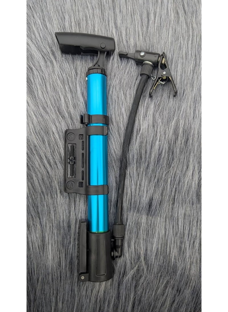 منفاخ للدراجة لون | ازرق | مضخه هوائية للدراجات + حامل للتركيب على الدراجة مزود بخرطوم ومناسب لجميع الاطارات والاستخدامات بطول 30 سم - Image 5