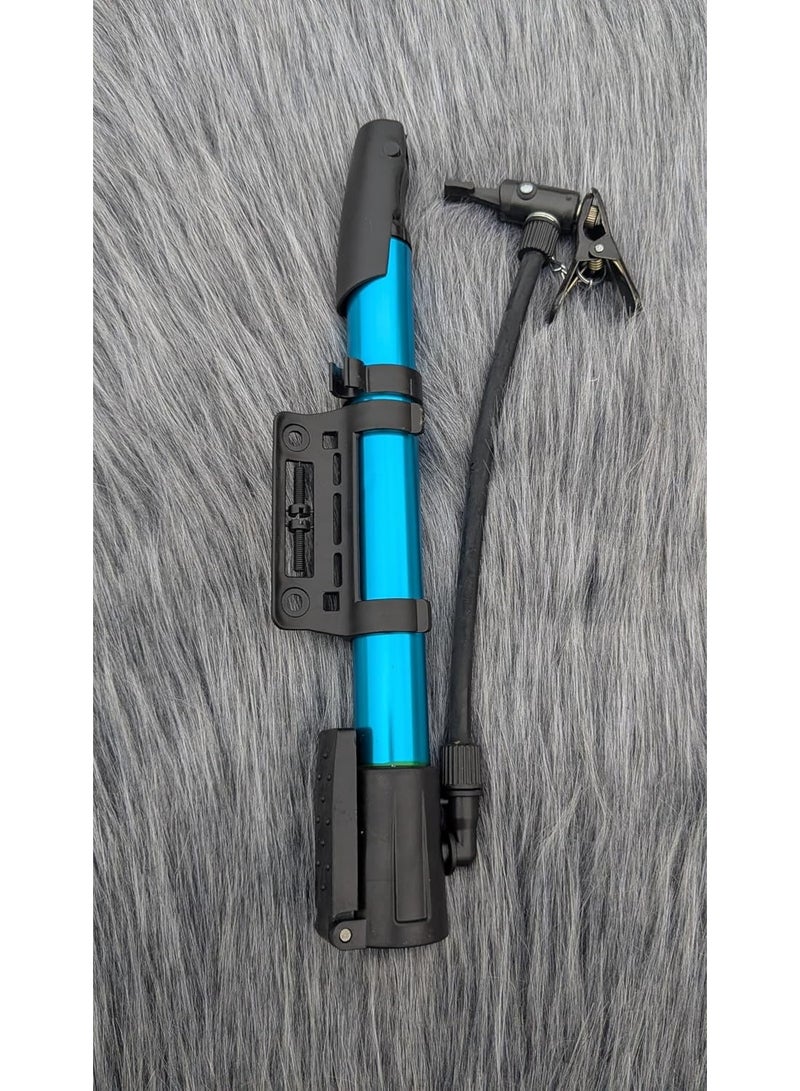 منفاخ للدراجة لون | ازرق | مضخه هوائية للدراجات + حامل للتركيب على الدراجة مزود بخرطوم ومناسب لجميع الاطارات والاستخدامات بطول 30 سم - Image 4