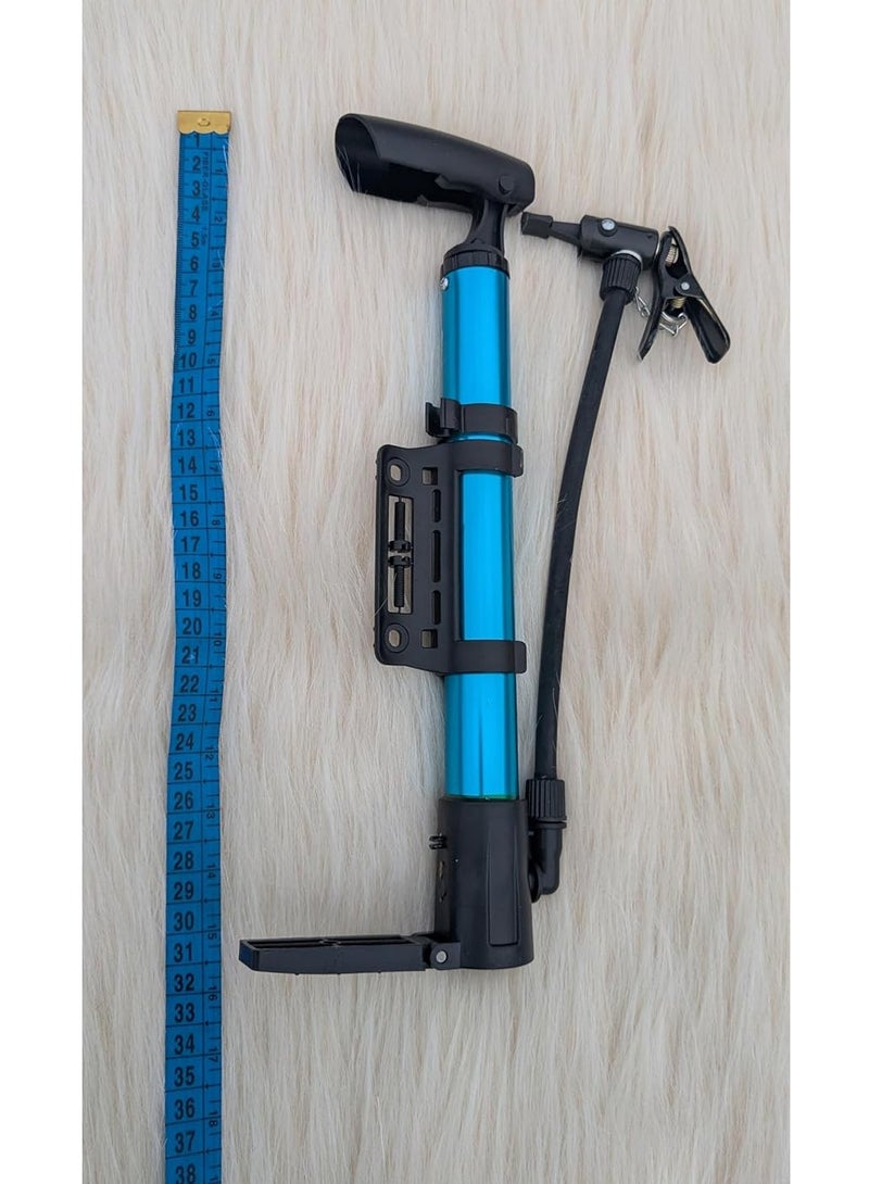 منفاخ للدراجة لون | ازرق | مضخه هوائية للدراجات + حامل للتركيب على الدراجة مزود بخرطوم ومناسب لجميع الاطارات والاستخدامات بطول 30 سم - Image 2