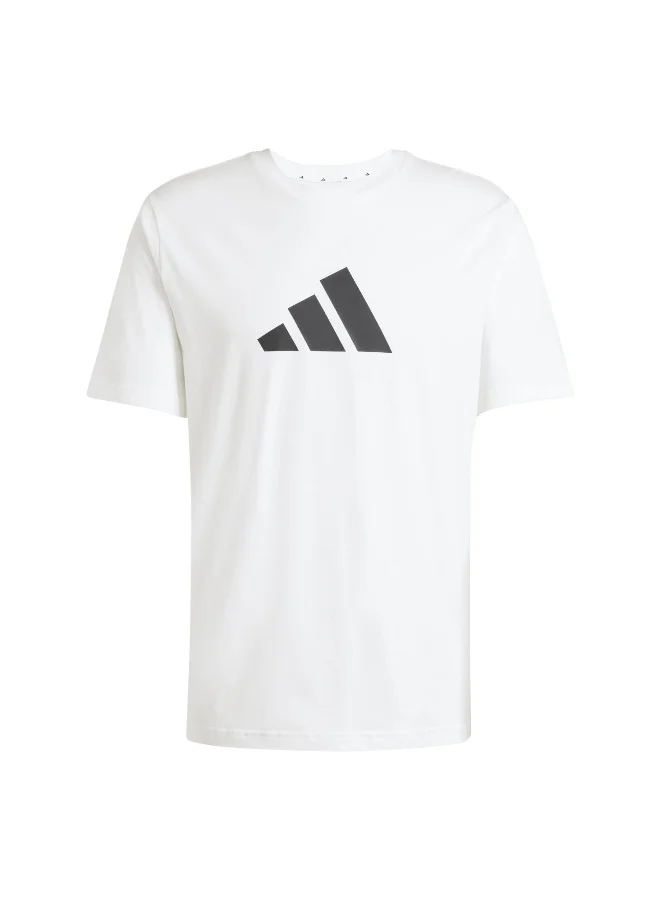 adidas Adidas M Fi 3Bar Tee White T-Shirt (Short Sleeve) T-Shirts For Men