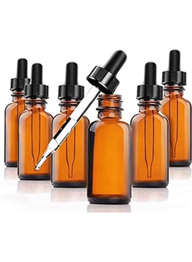 أوريتي زجاجات زجاجية للزيوت العطرية، قطارة زجاجية للعين، 30 مل (1 أونصة)، زيوت عطرية، موزع قطارة زجاجية للعين للزيوت العطرية، أدوات المطبخ، مواد كيميائية معملية، كولونيا، كهرمان، 1 أونصة سائلة، عبوة من 6 قطع - Image 2