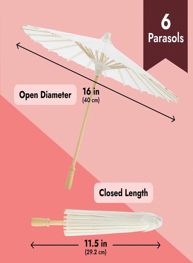 Juvale Paper Parasol Umbrella for DIY Crafts (15.7 in, 6 Pack) - Image 4